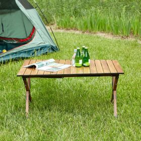 1-piece Folding Outdoor Table,Lightweight Aluminum Roll-up Rectangular Table for indoor, Outdoor Camping, Picnics,Beach,Backyard, BBQ, Party, Pat (Color: AS PIC)